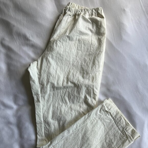 MAKIÉ Japan Cotton Elastic Waist Ankle Pants - White - Size Small - Picture 4 of 6